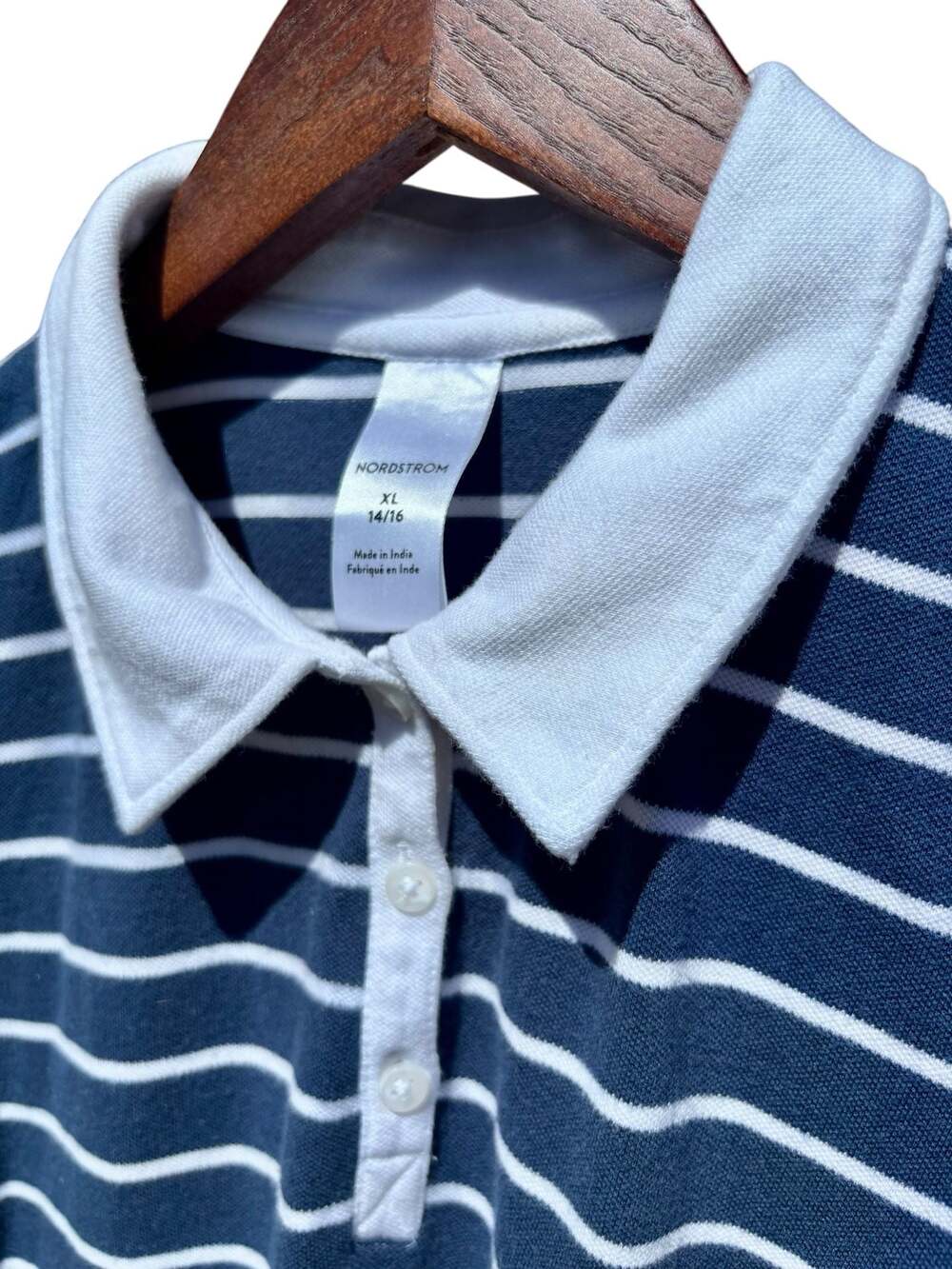 Nordstrom Polo Dress Girls XL 14/16 Blue White Striped GREAT CONDITION - Picture 6 of 9